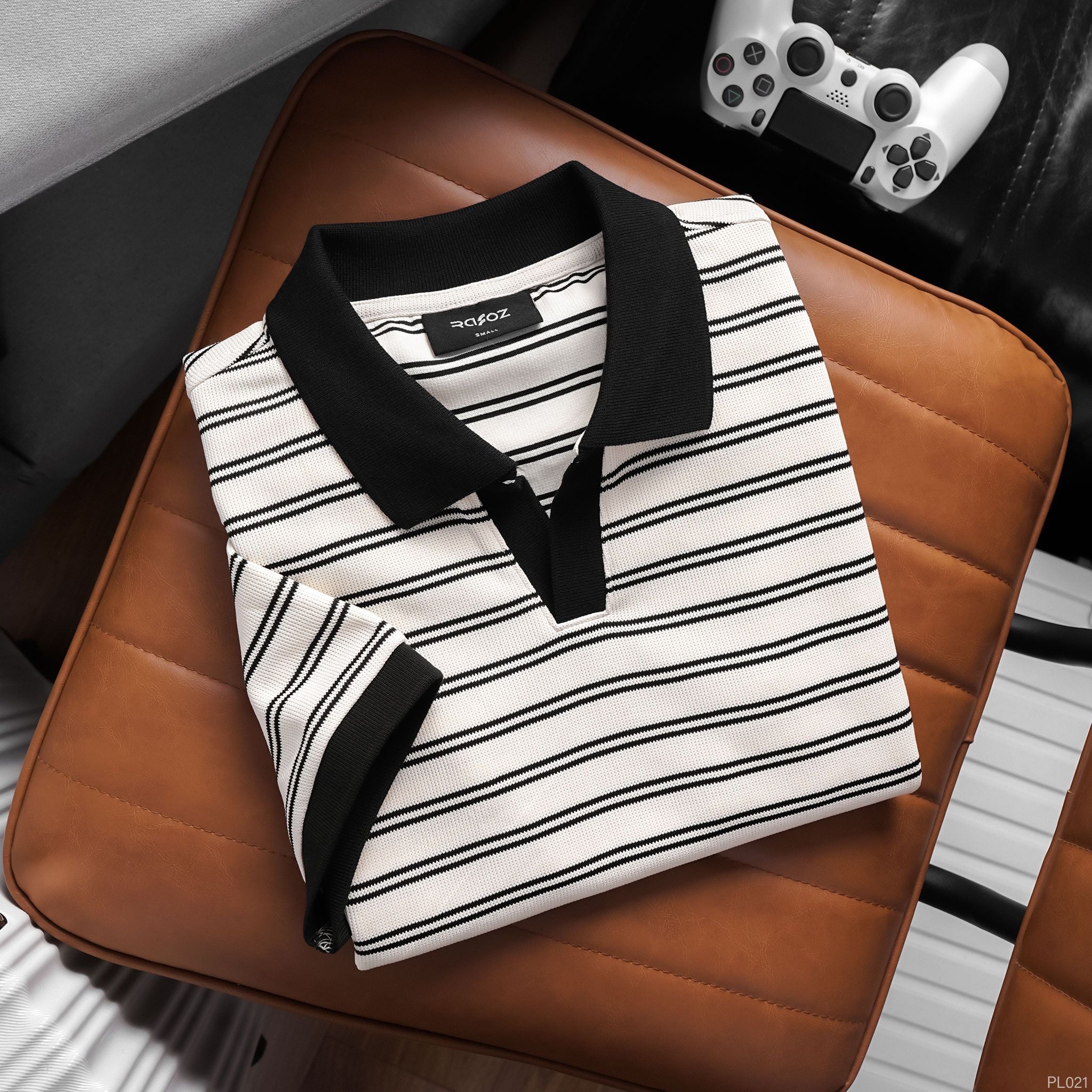  Áo polo cổ V RAFOZ kẻ ngang - 021 