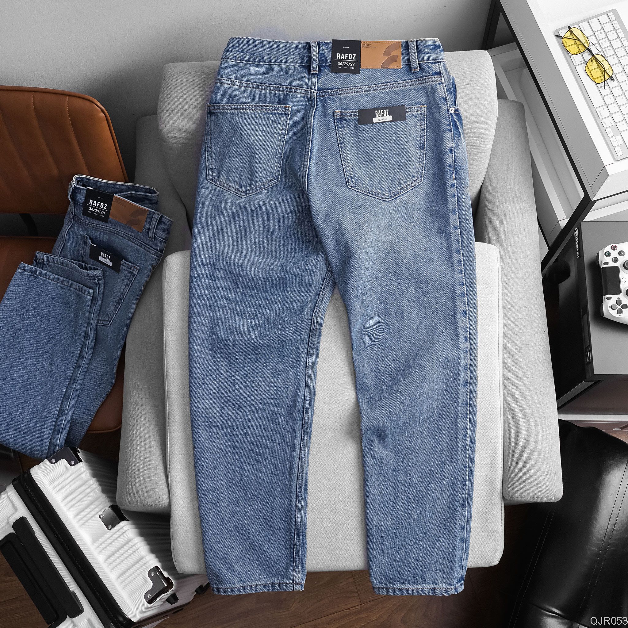  Quần jean relaxed RAFOZ Xanh nhạt - 053 