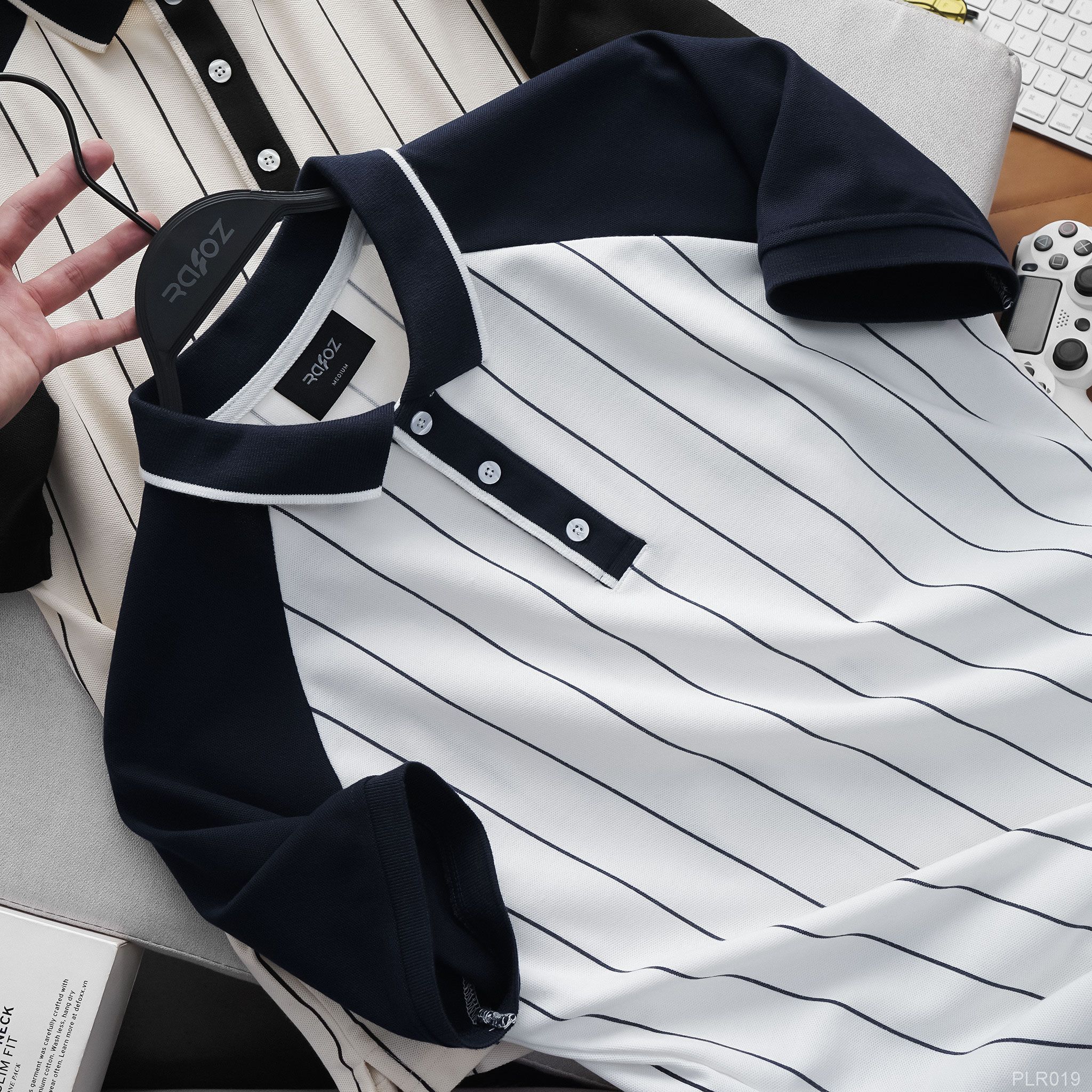  Áo polo raglan kẻ dọc RAFOZ - 019 