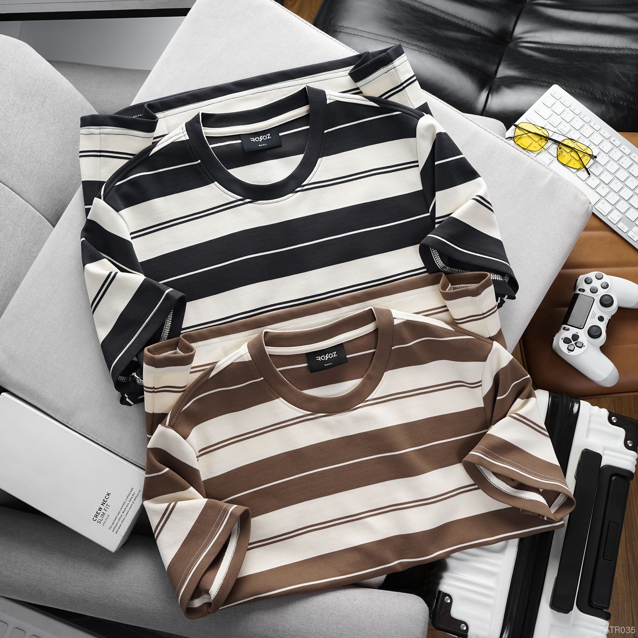  Áo thun RAFOZ kẻ ngang basic - 035 