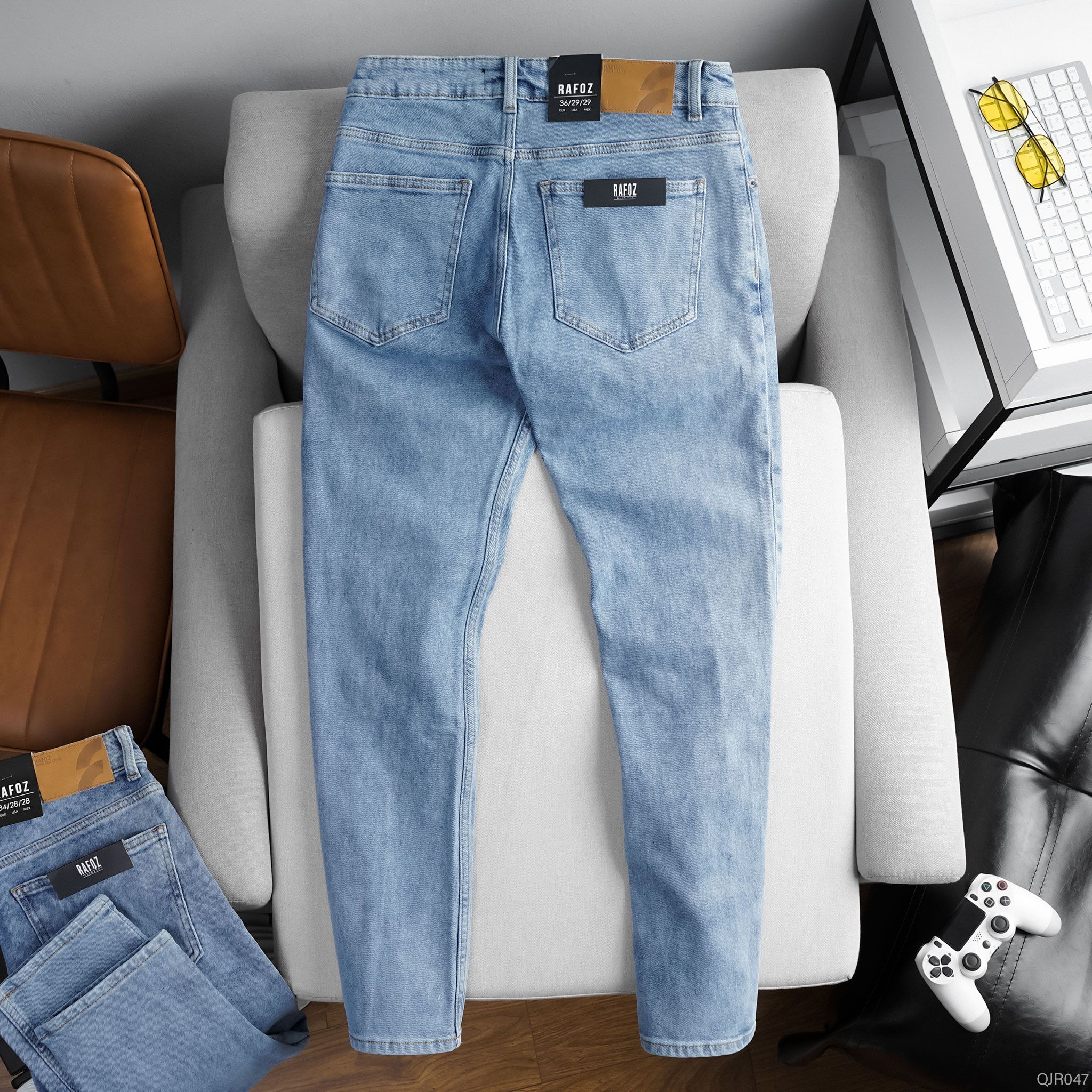  Quần jean RAFOZ xanh nhạt wash - 047 