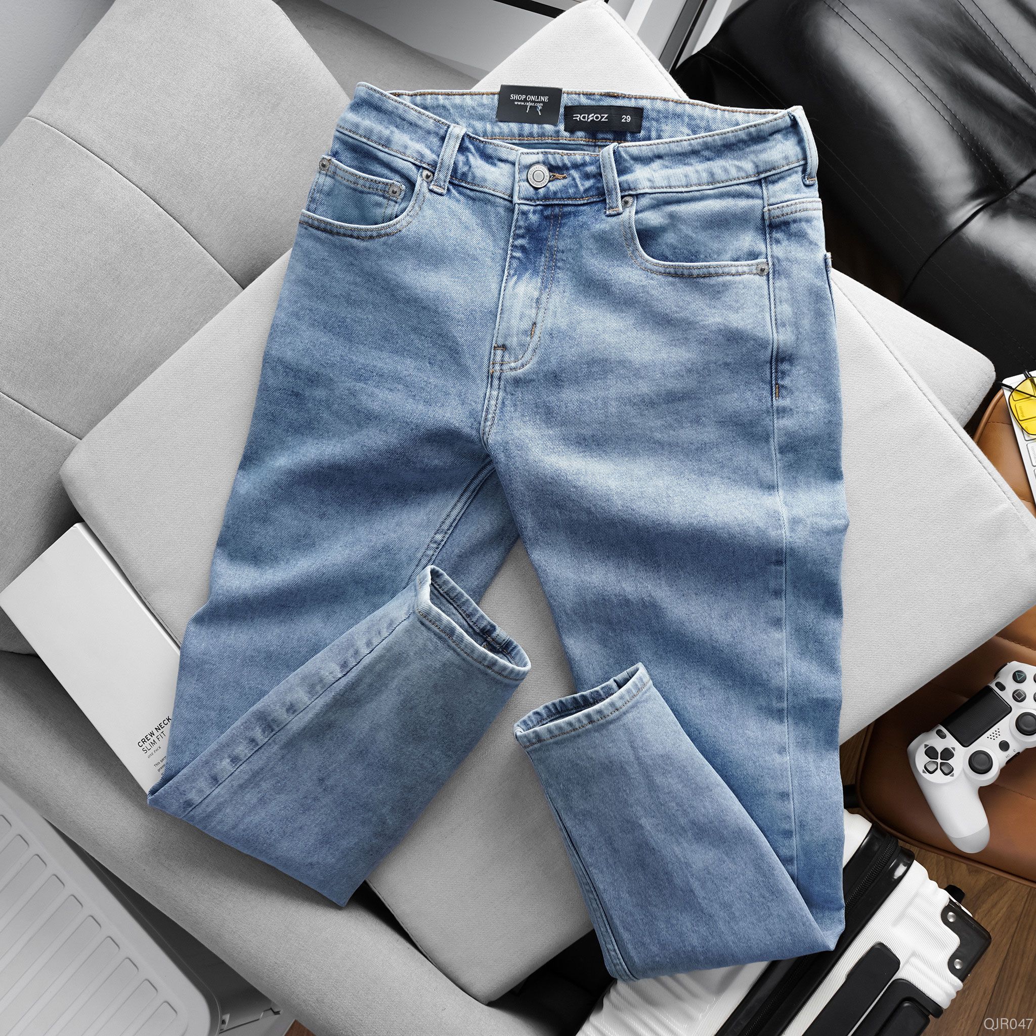  Quần jean RAFOZ xanh nhạt wash - 047 