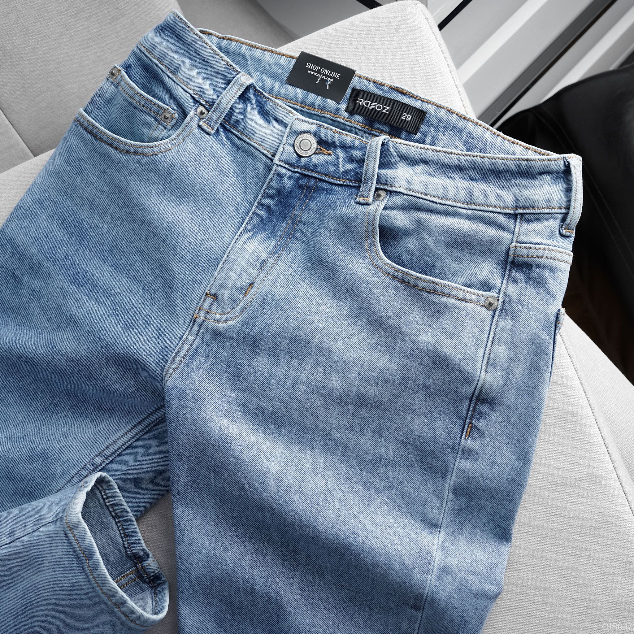  Quần jean RAFOZ xanh nhạt wash - 047 