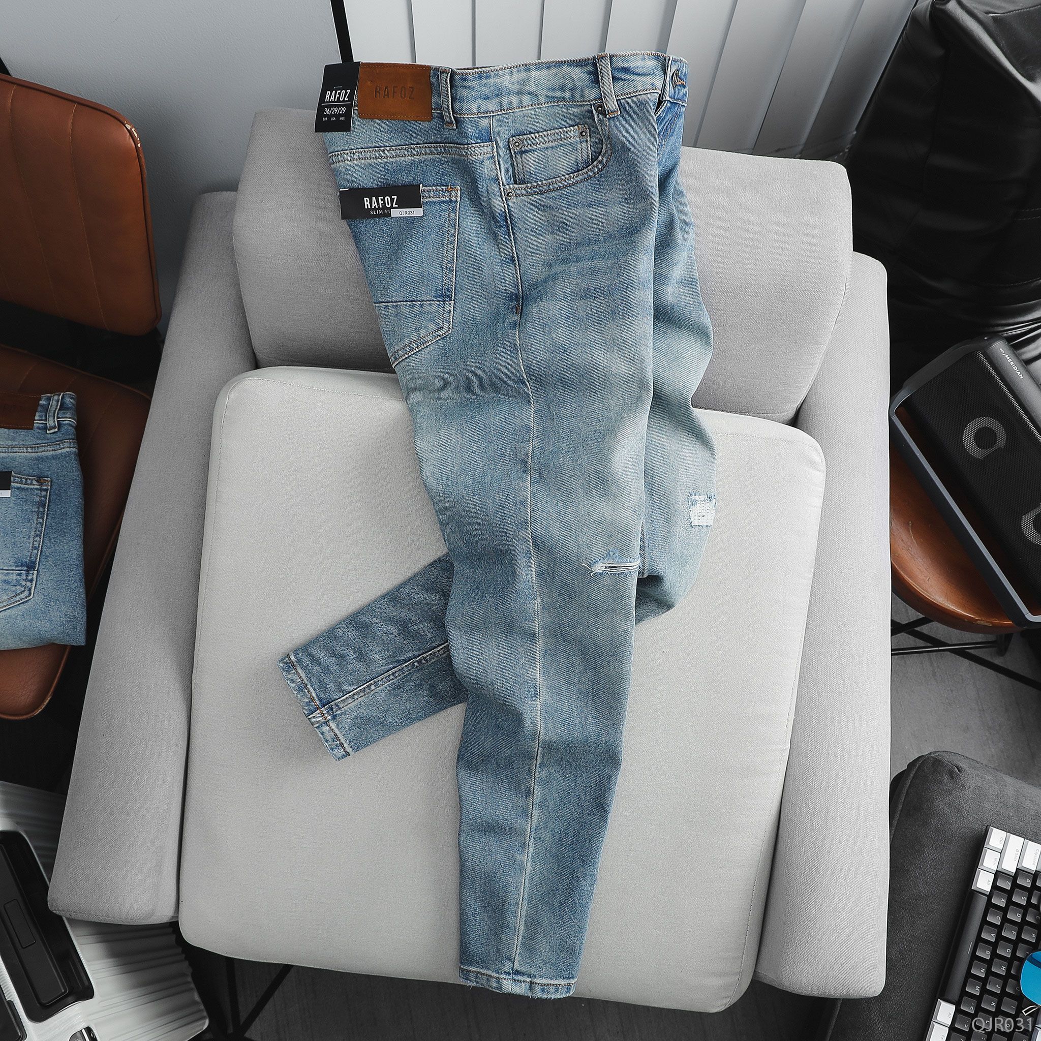  Quần jean RAFOZ Blue wash ripped - 031 