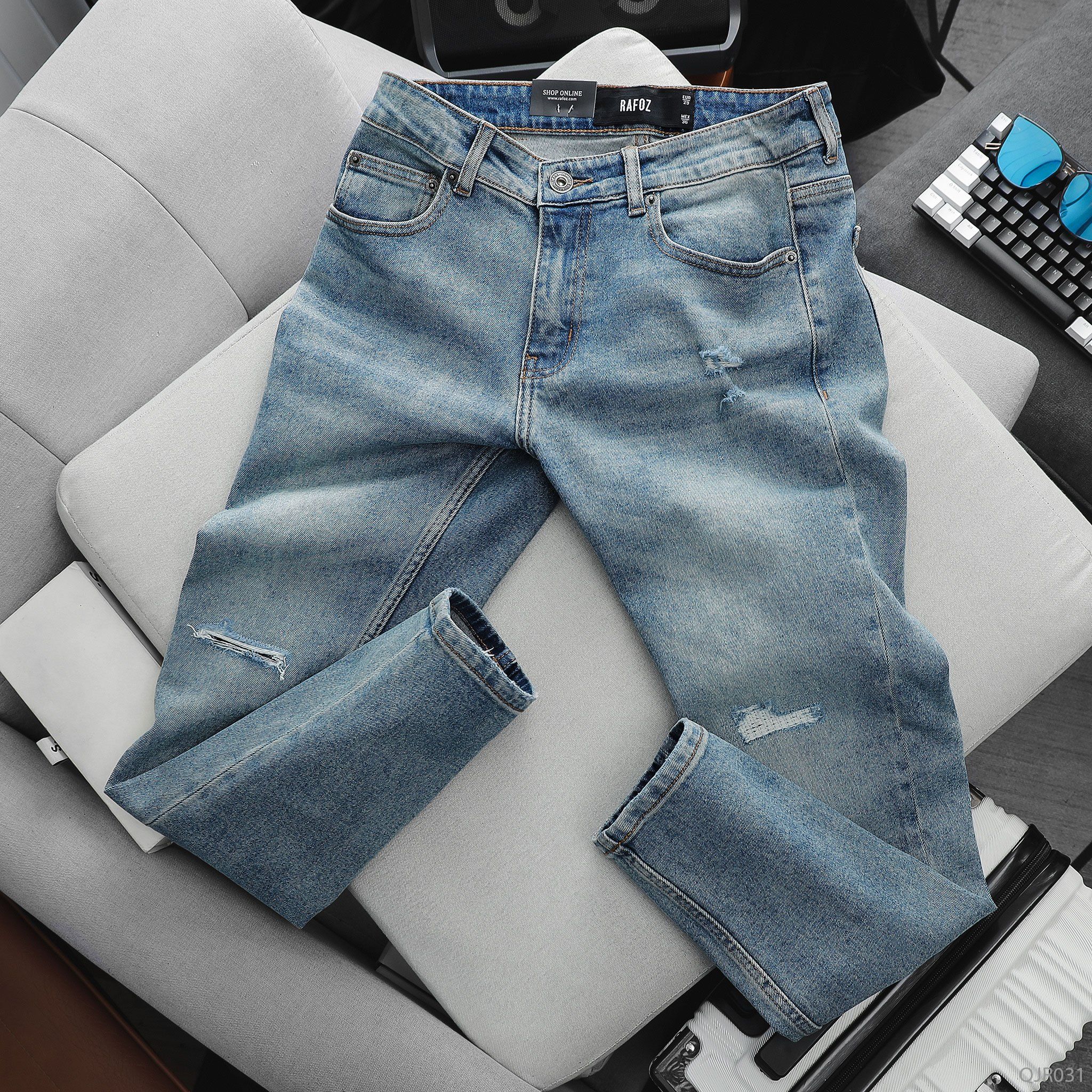  Quần jean RAFOZ Blue wash ripped - 031 