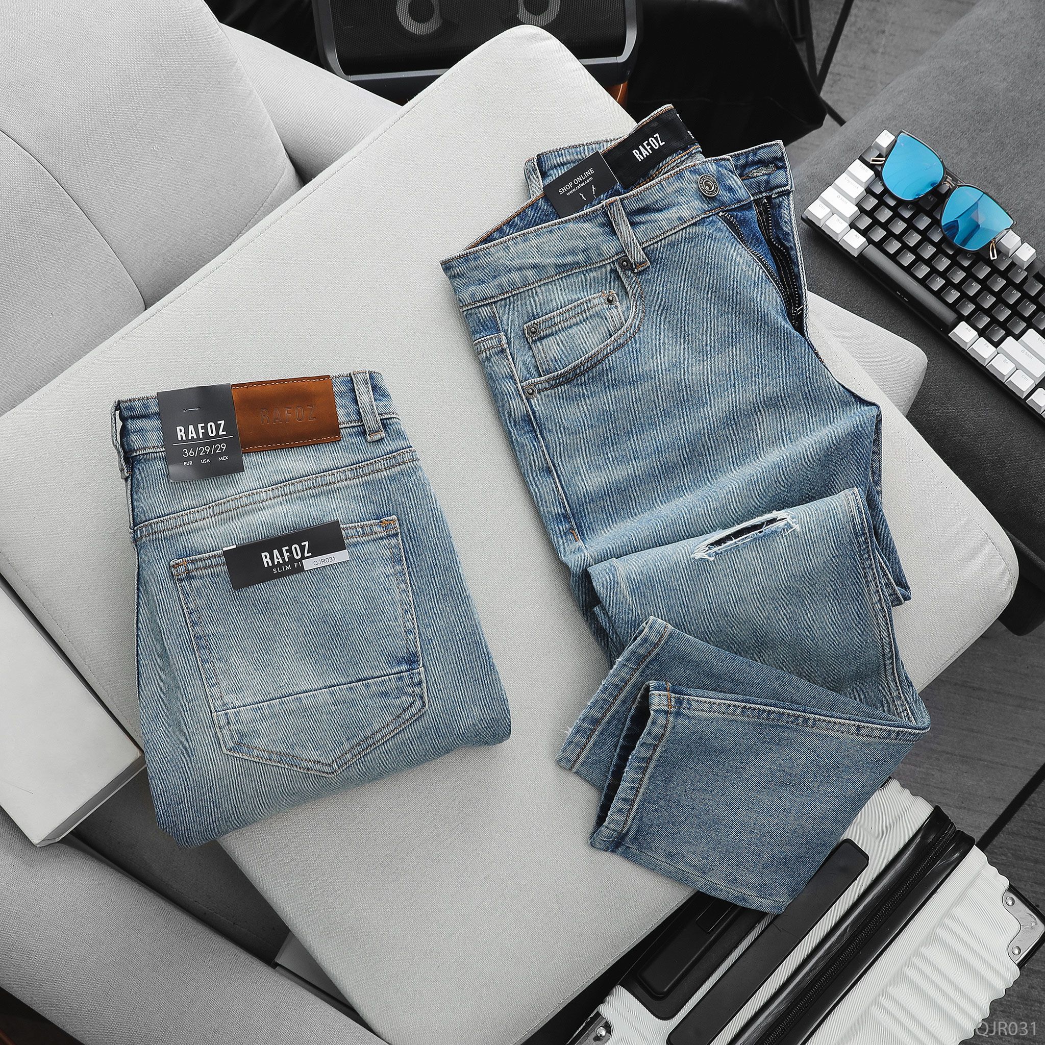  Quần jean RAFOZ Blue wash ripped - 031 