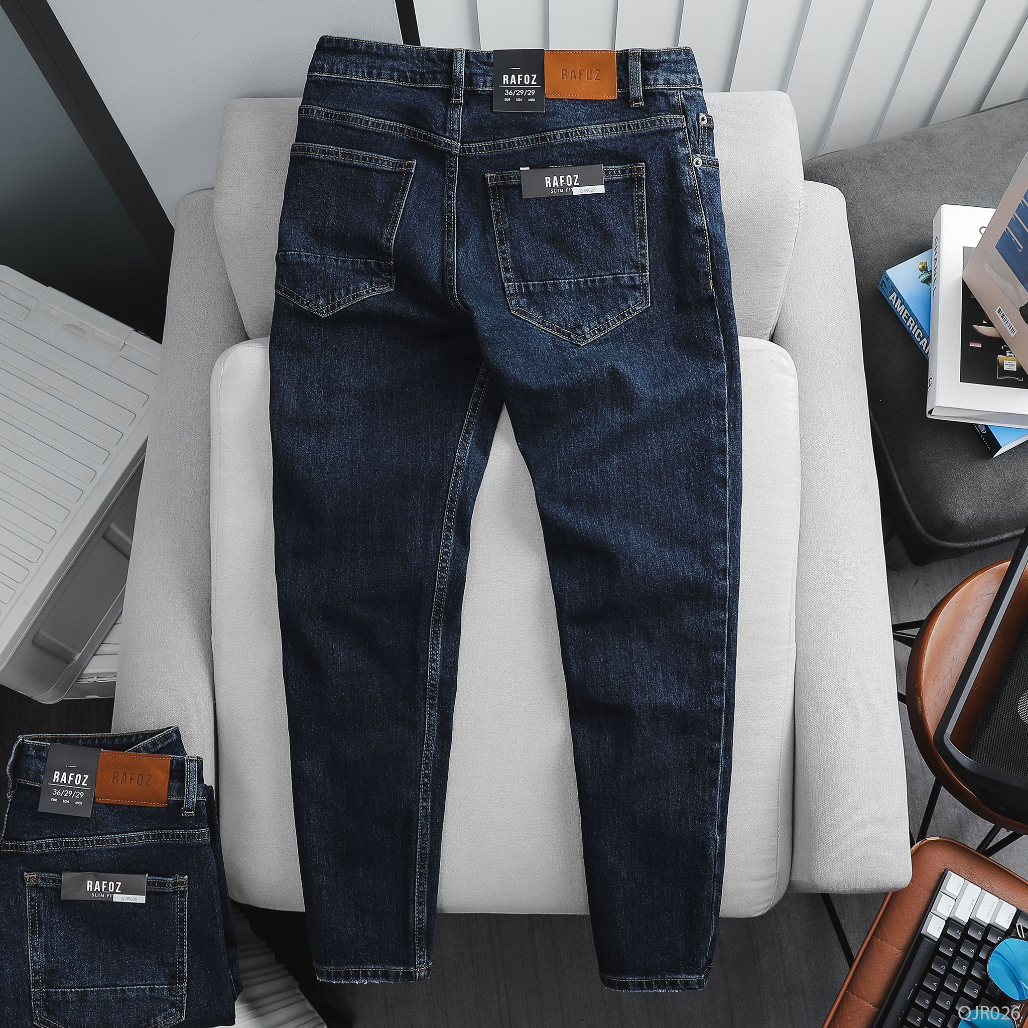  Quần jean RAFOZ xanh đậm wash - 026 