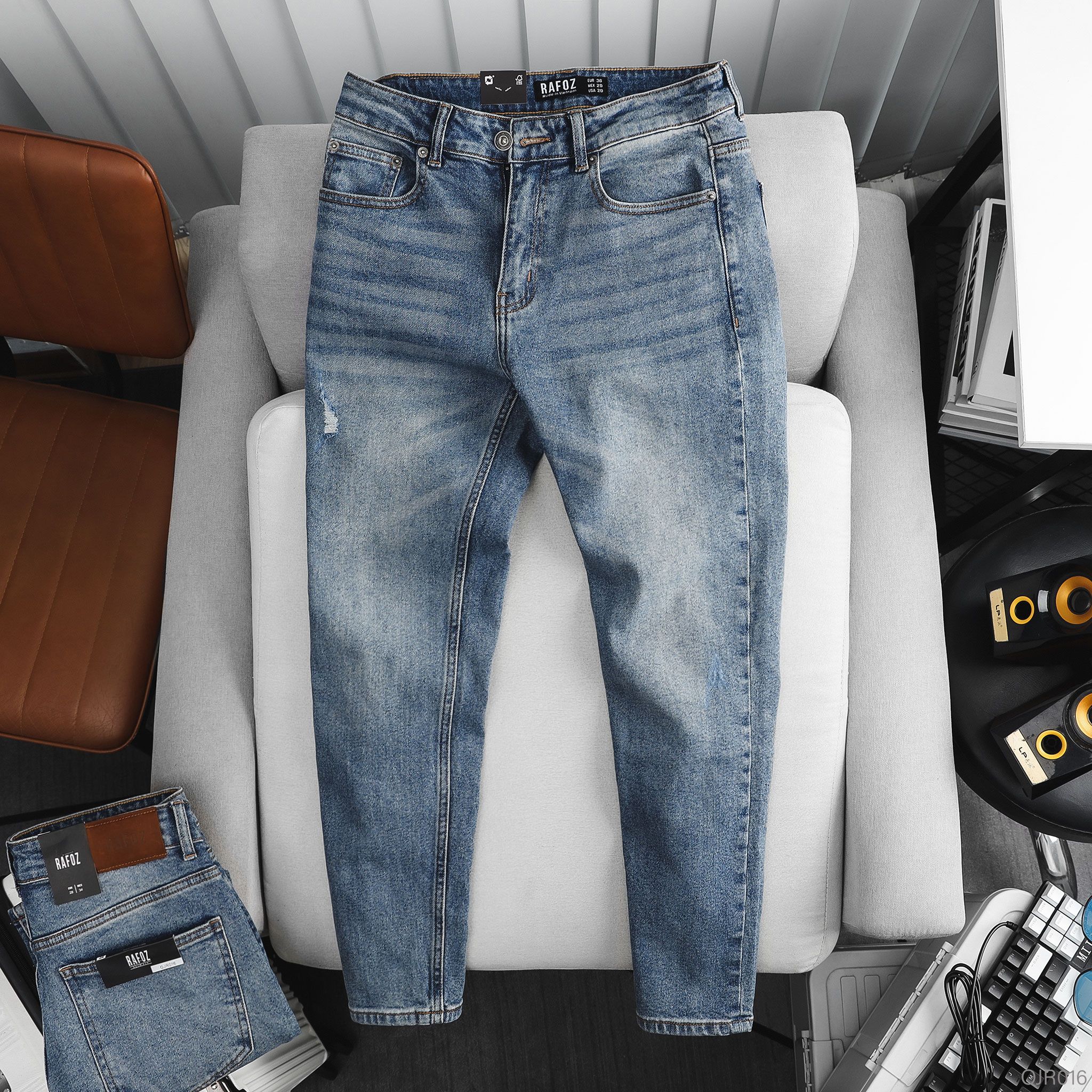  Quần jean RAFOZ blue wash ripped - 016 