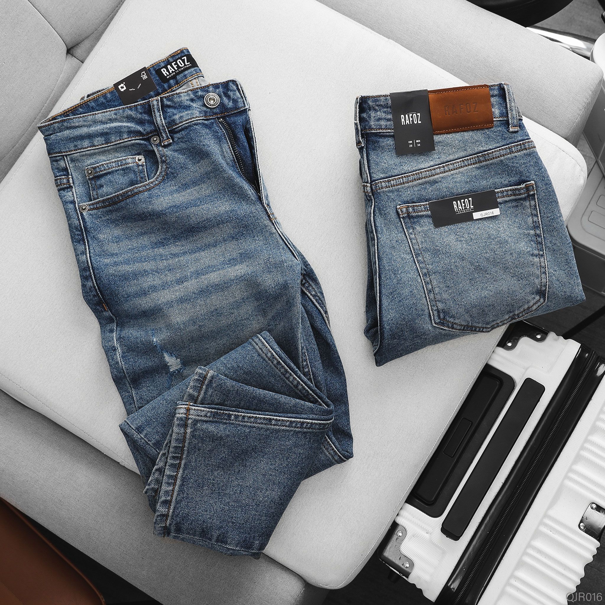  Quần jean RAFOZ blue wash ripped - 016 
