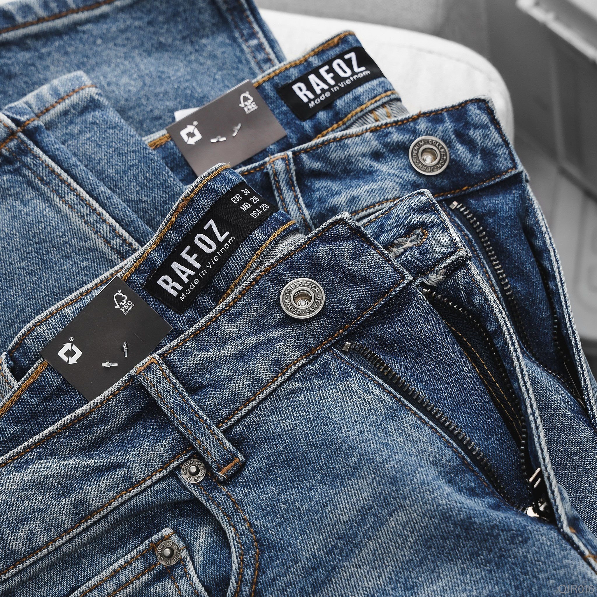  Quần jean RAFOZ blue wash ripped - 016 