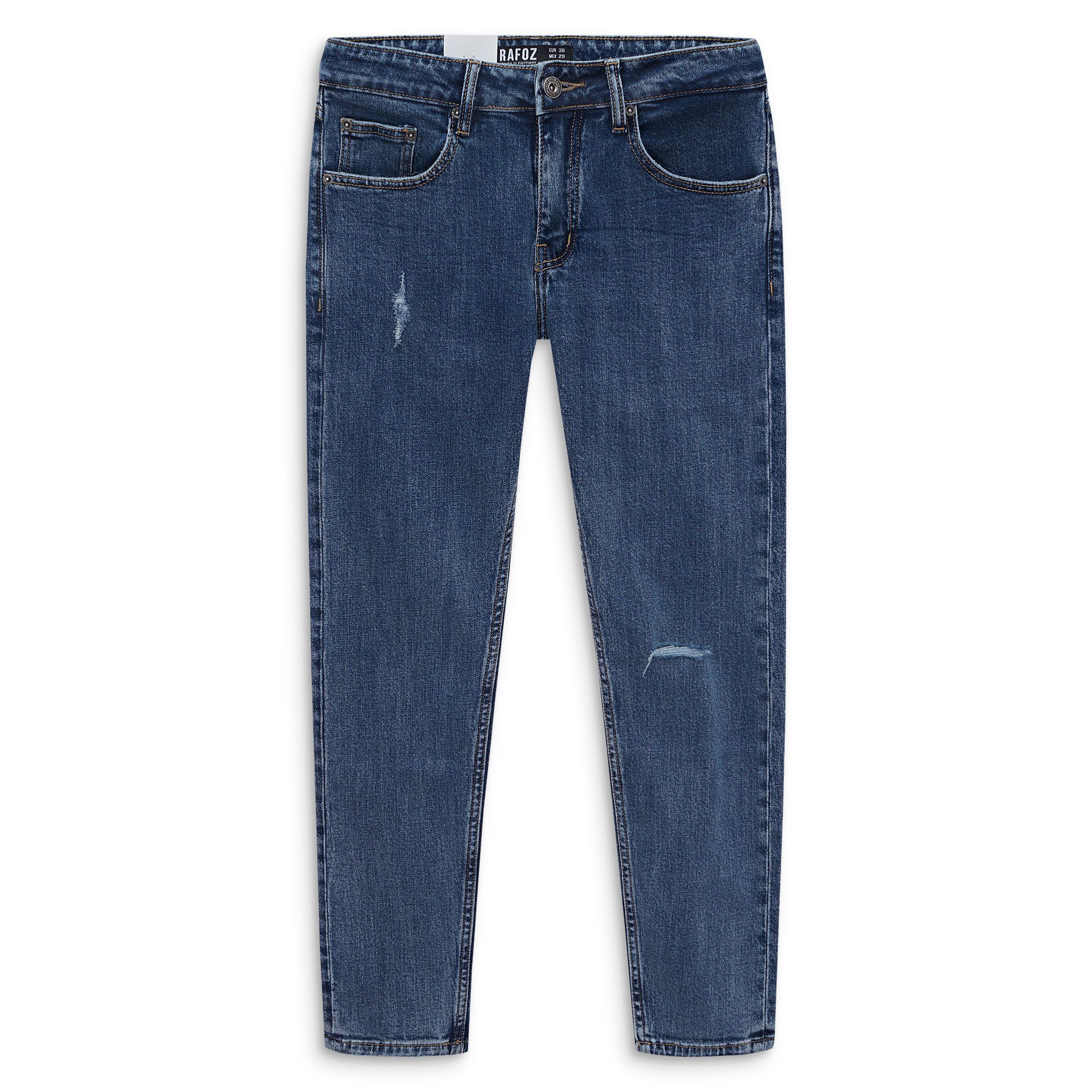  Quần jean RAFOZ 619 Xanh đậm rách - 006 