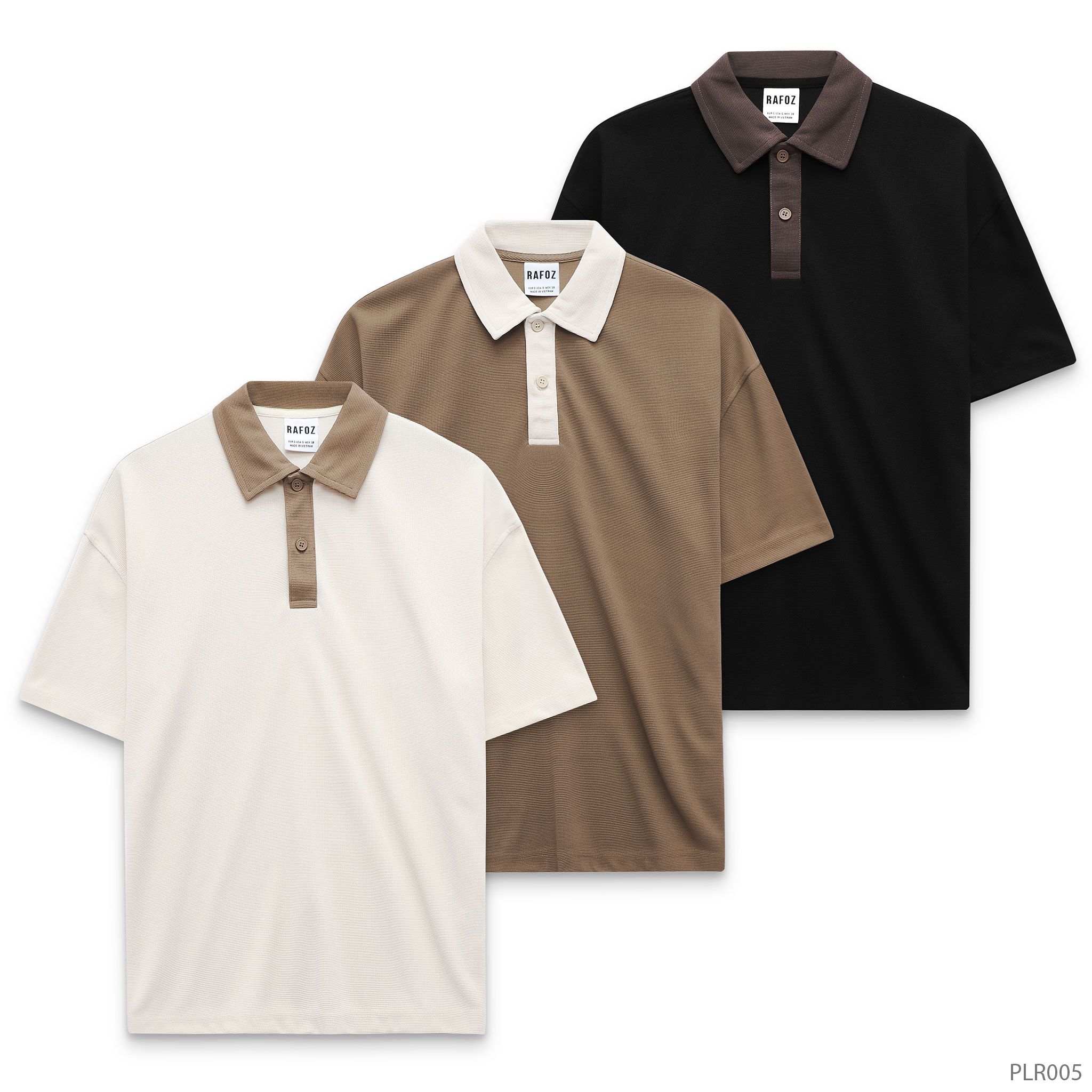  Áo thun polo RAFOZ phối màu cổ - 005 