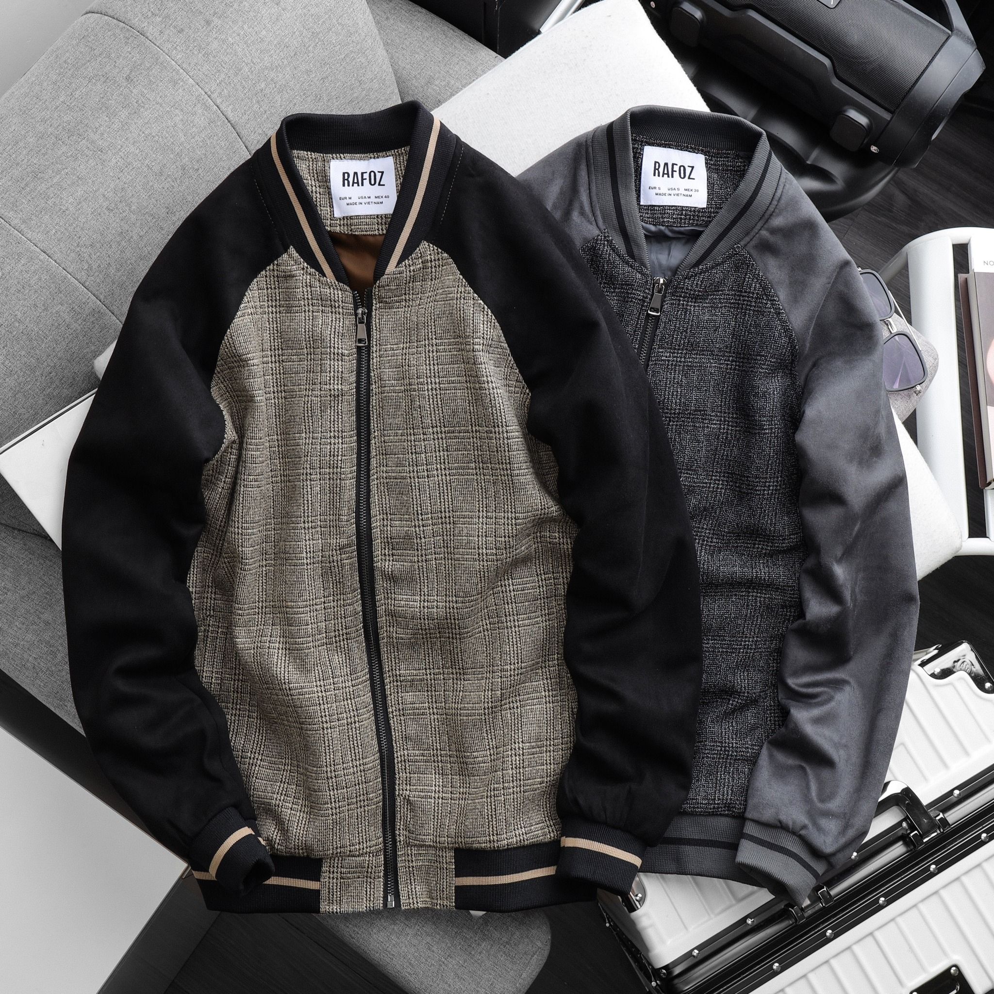  Bomber dạ RAFOZ tay da lộn - 220233 