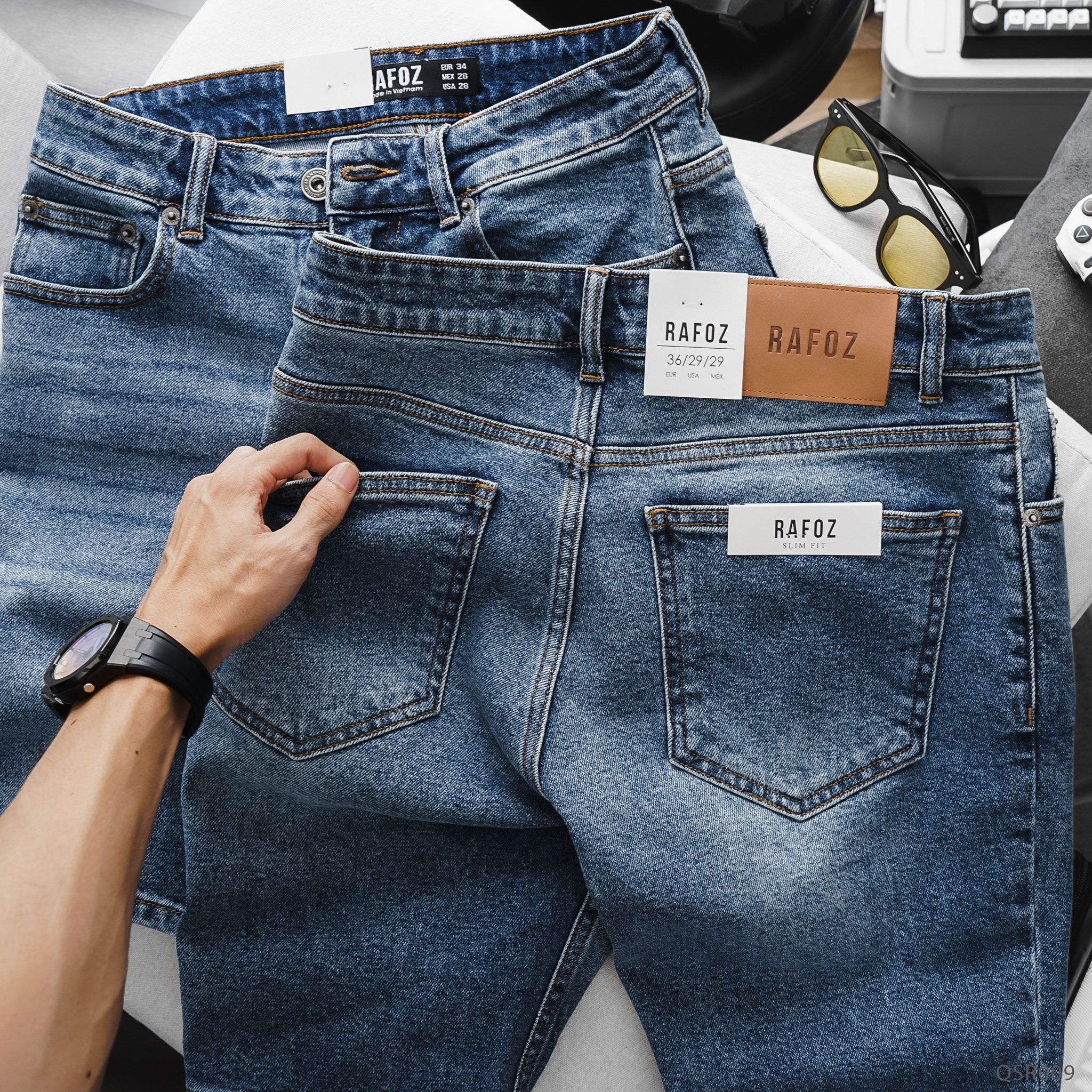  Quần short jean xanh wash RAFOZ - 009 