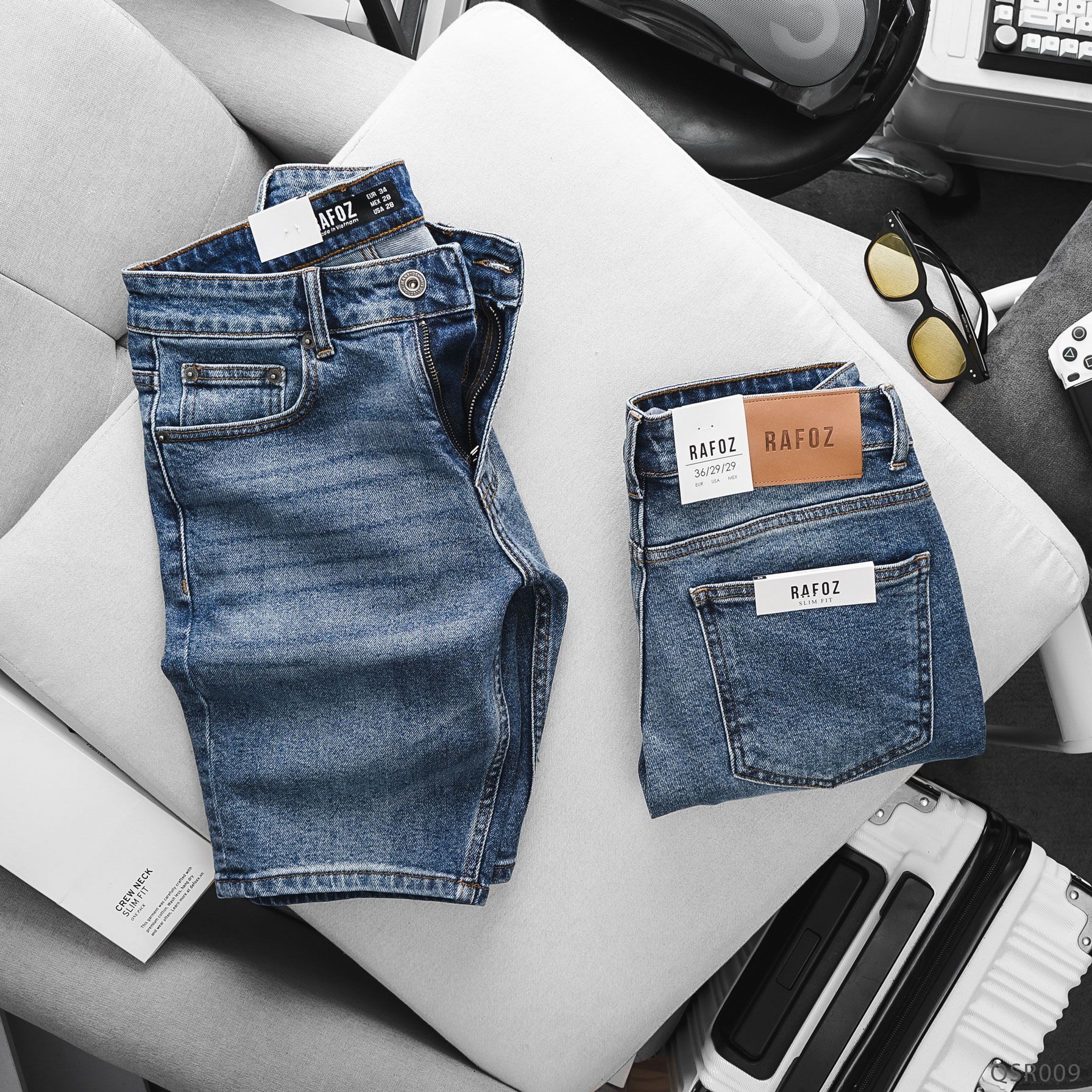  Quần short jean xanh wash RAFOZ - 009 