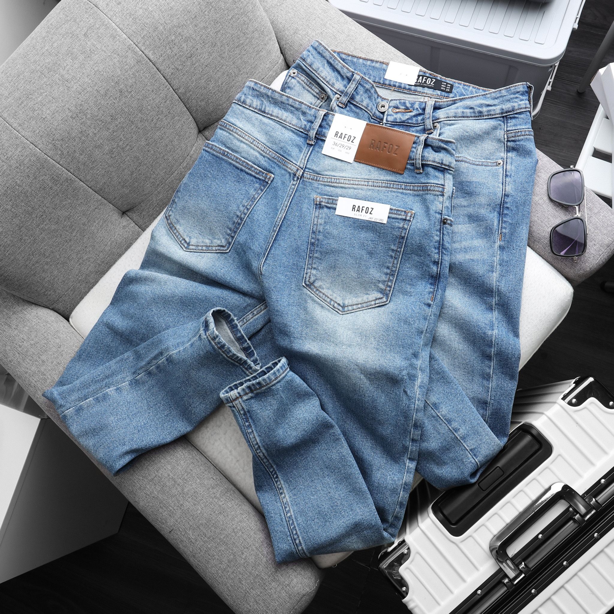  Quần jean RAFOZ 260 Xanh wash - 220266 