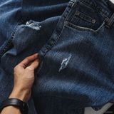  Quần jean RAFOZ 619 Xanh đậm rách - 006 