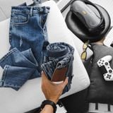  Quần jean RAFOZ 619 Xanh đậm rách - 006 