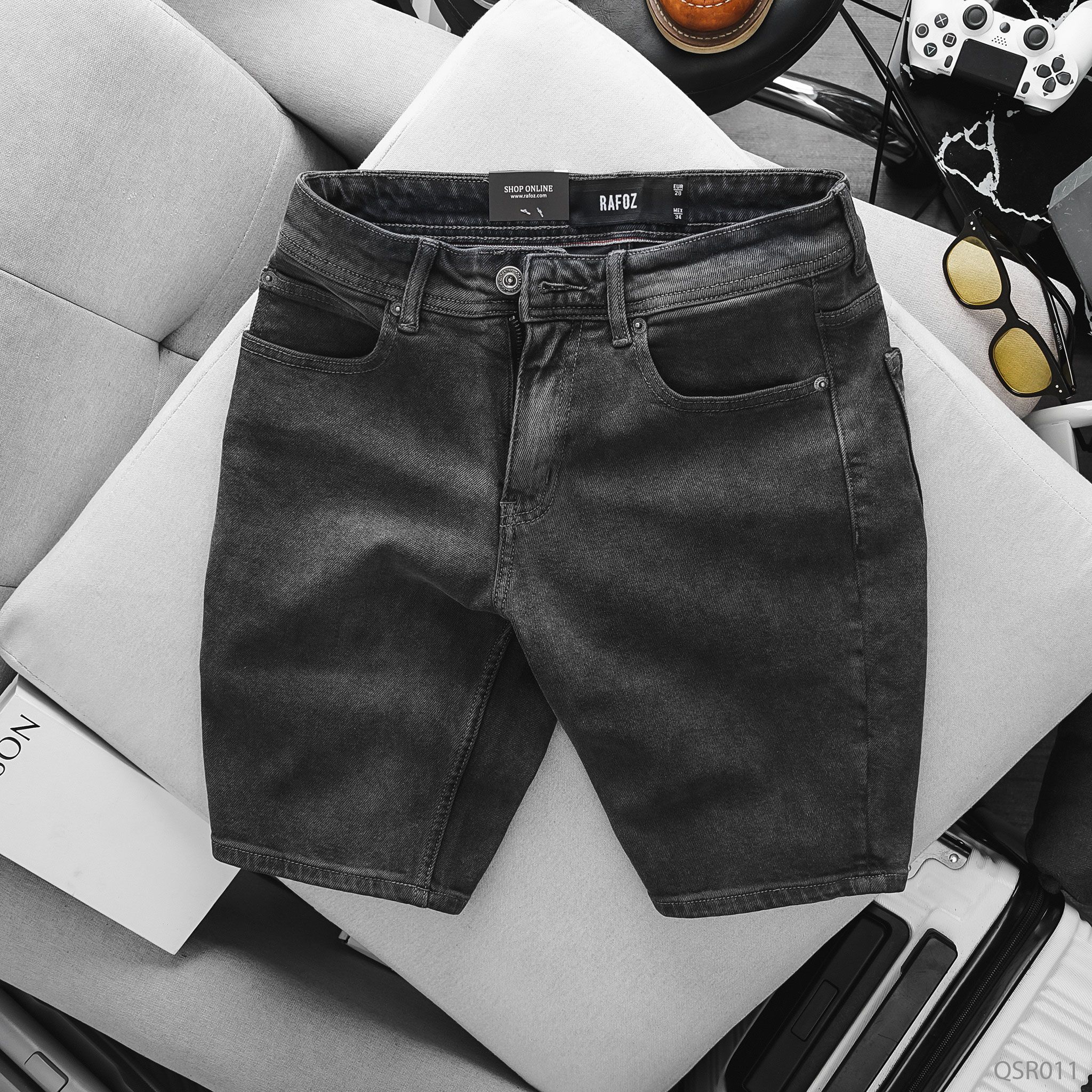  Quần short jean RAFOZ xám trơn - 011 