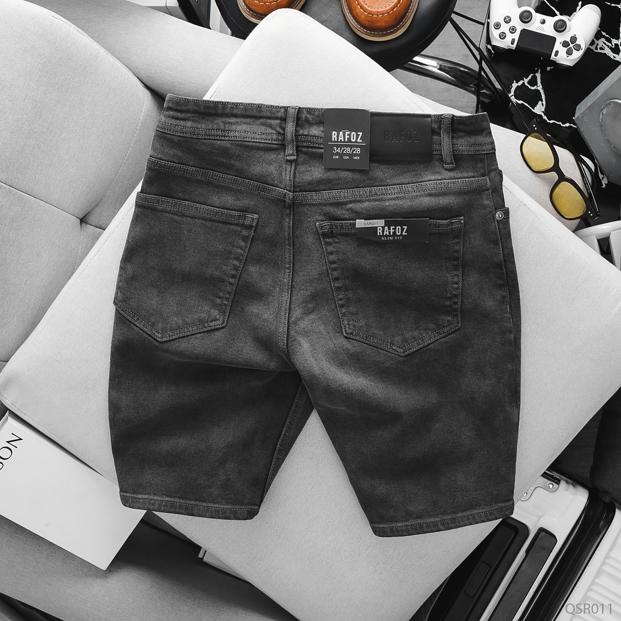  Quần short jean RAFOZ xám trơn - 011 