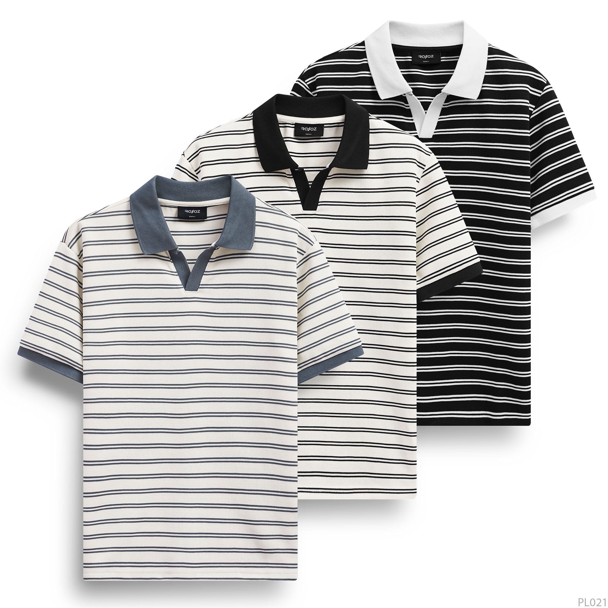 Áo polo cổ V RAFOZ kẻ ngang - 021 