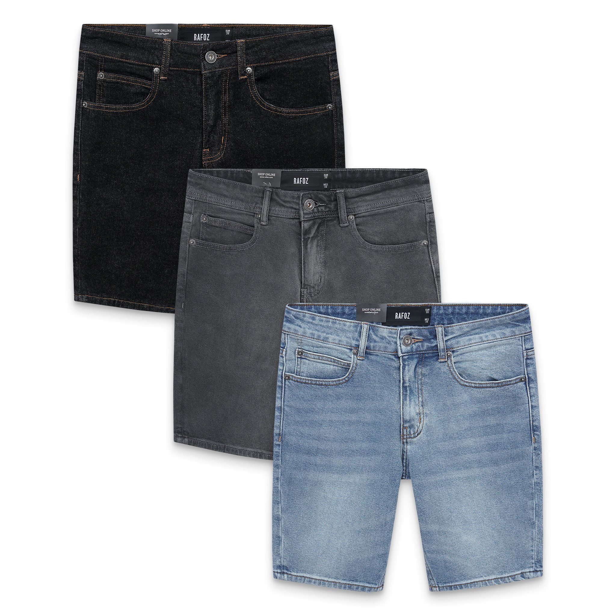  Quần short jean RAFOZ đen muối tiêu - 010 