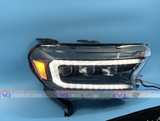  1 Cặp Đèn Pha Ford Ranger 6 Gương Cầu Full Led Chính Hãng VLAND 