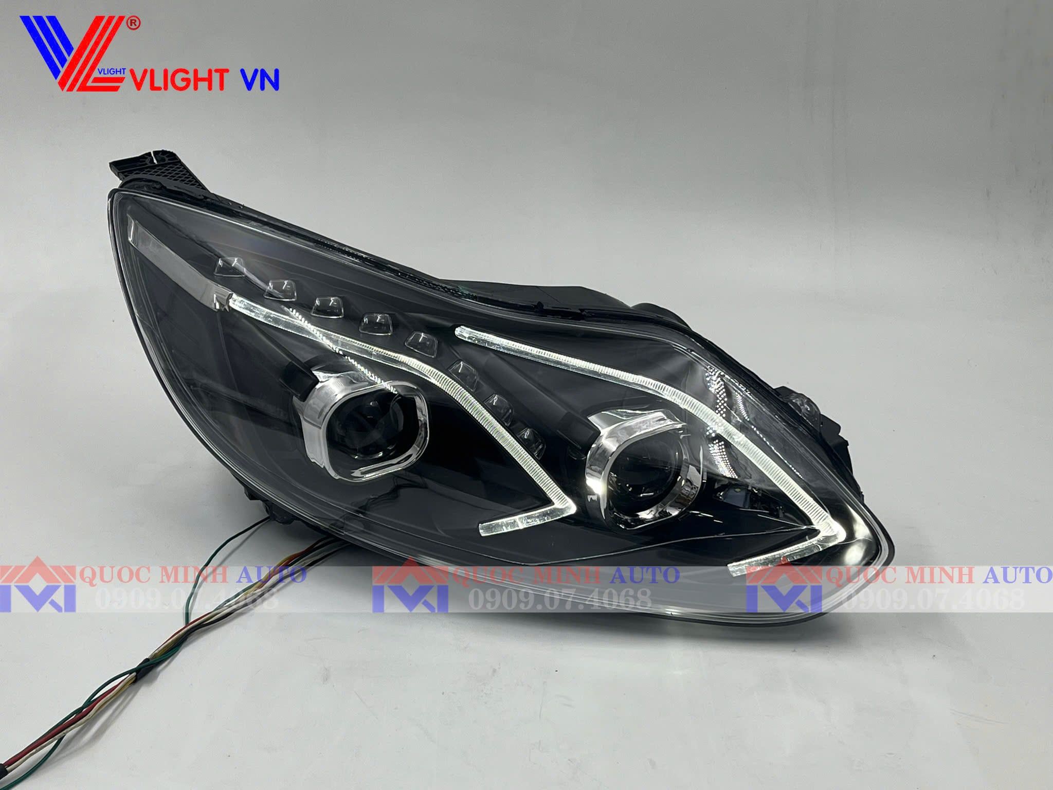  Đèn pha Ford Focus 2012-2015 mẫu Mec Full Led, xinhan chạy 