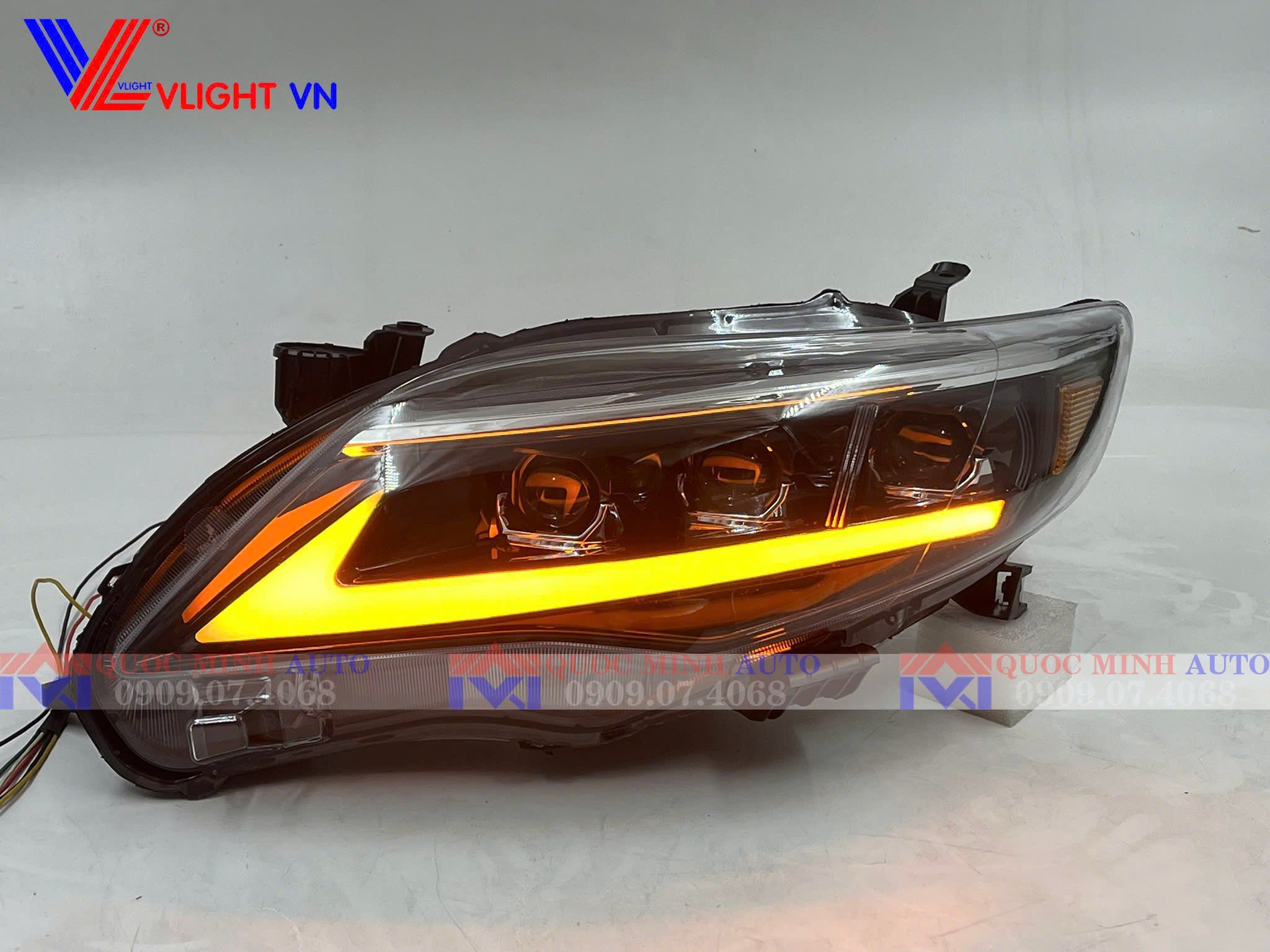  Đèn pha Toyota Corrola 2011-2013 mẫu Lexus 3 bi 