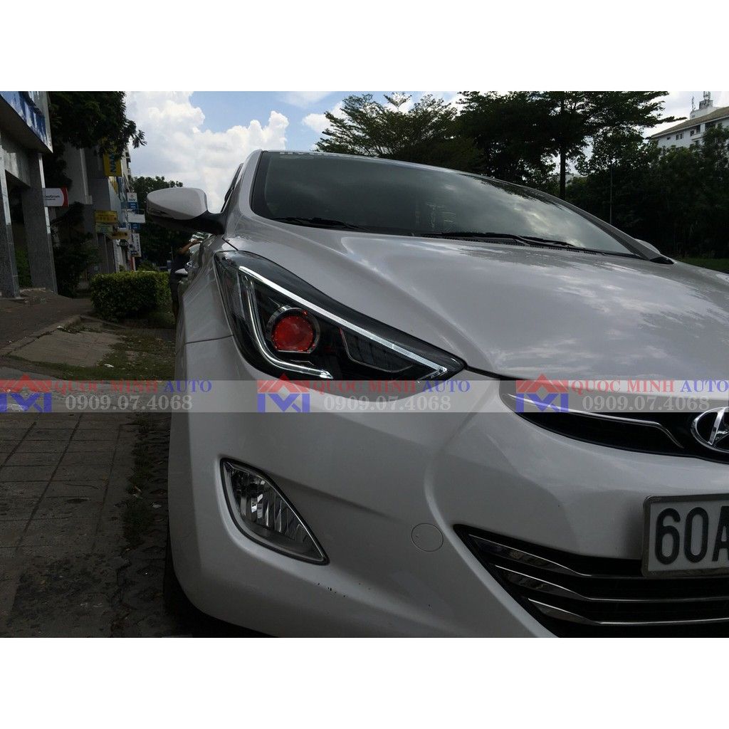  Đèn pha cho Hyundai Elantra 2012-2014 mẫu Mắt Quỷ Đỏ 