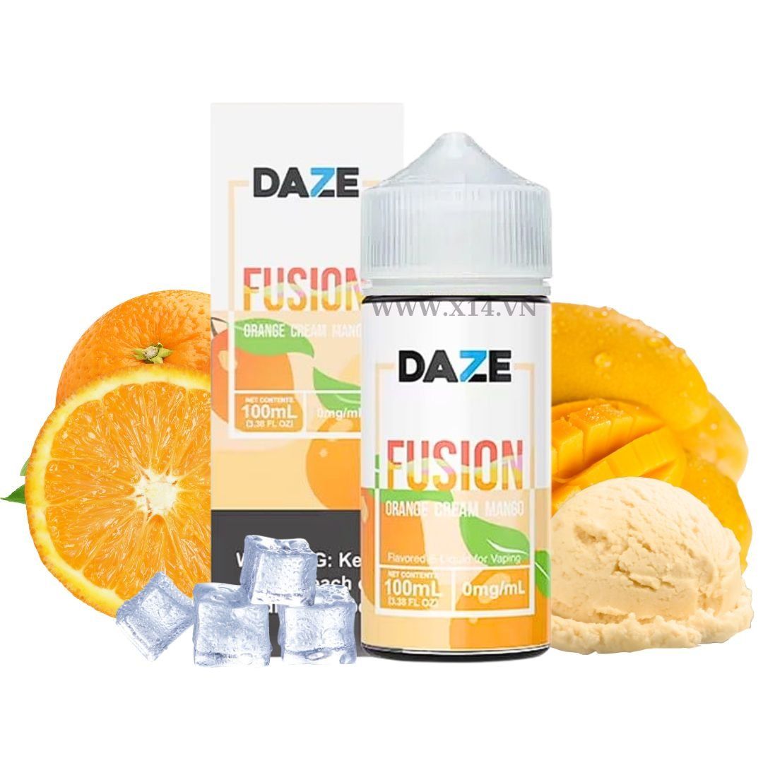  Daze Fusion Cam Kem Xoài (Orange Cream Mango) 100ml Freebase 