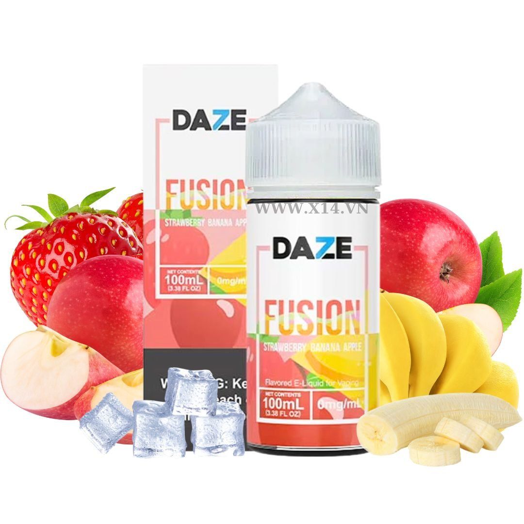  Daze Fusion Dâu Chuối Táo (Strawberry Banana Apple) 100ml Freebase 