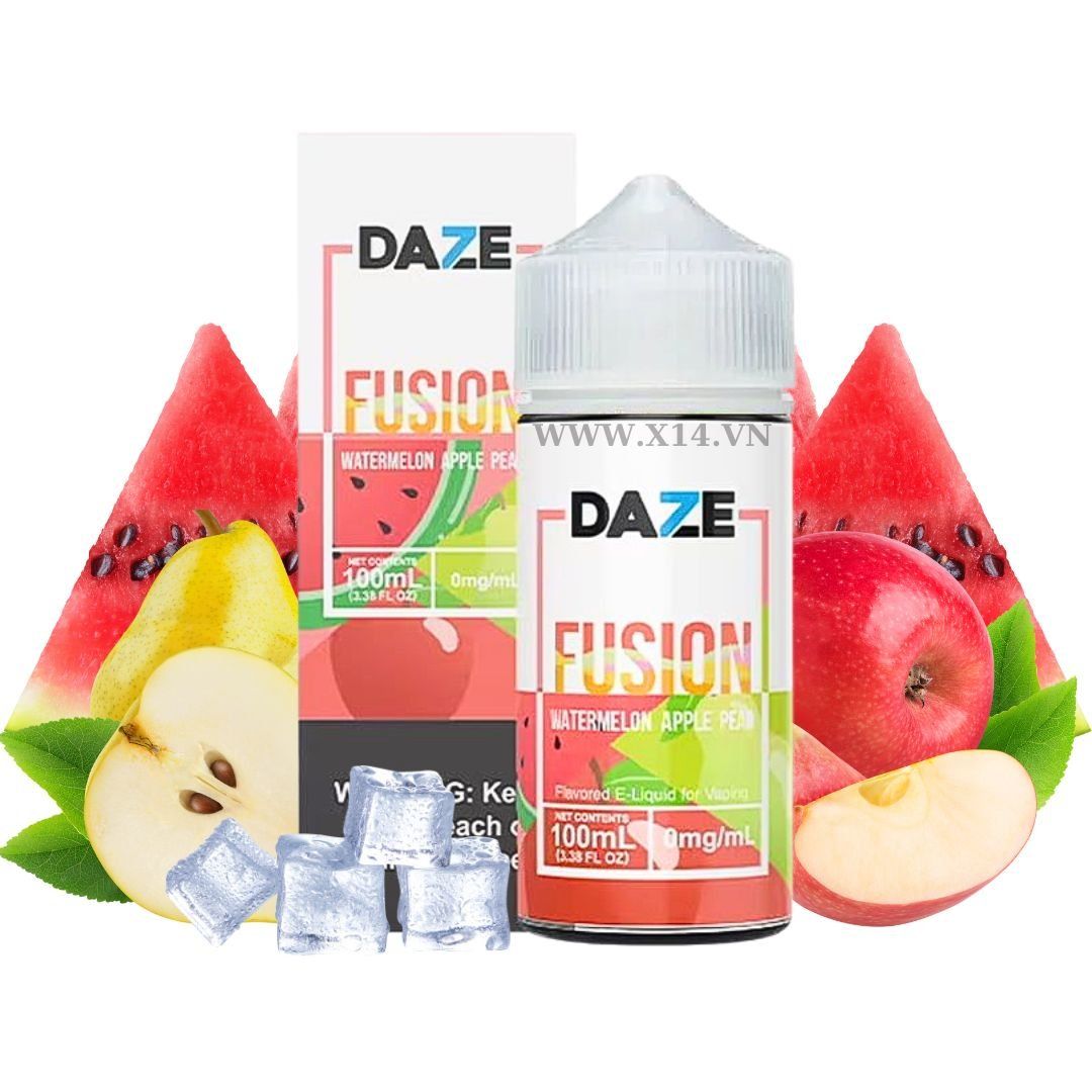  Daze Fusion Dưa Hấu Táo Lê (Watermelon Apple Pear) 100ml Freebase 