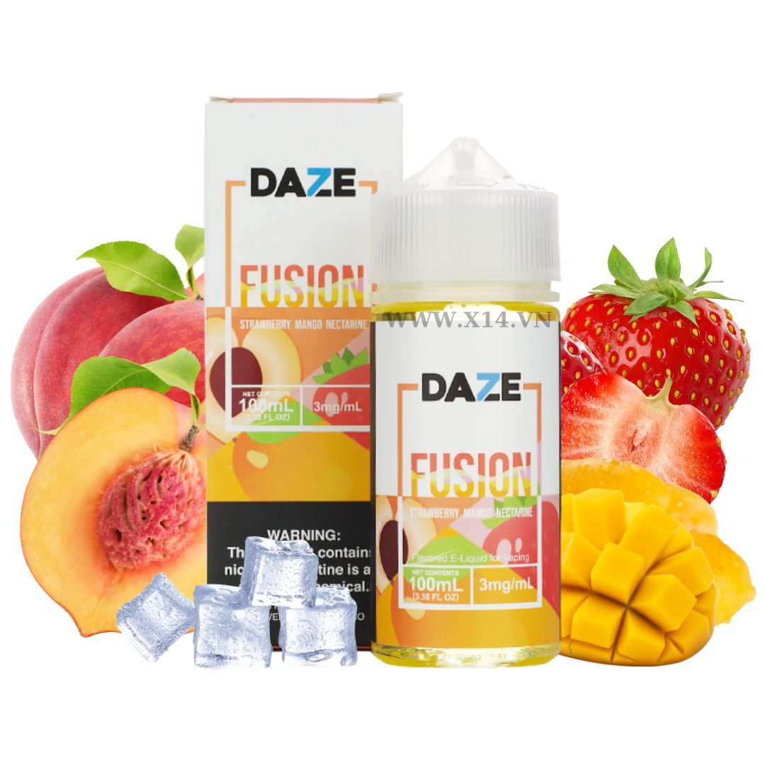  Daze Fusion Dâu Xoài Đào (Strawberry Mango Nectarine) 100ml Freebase 