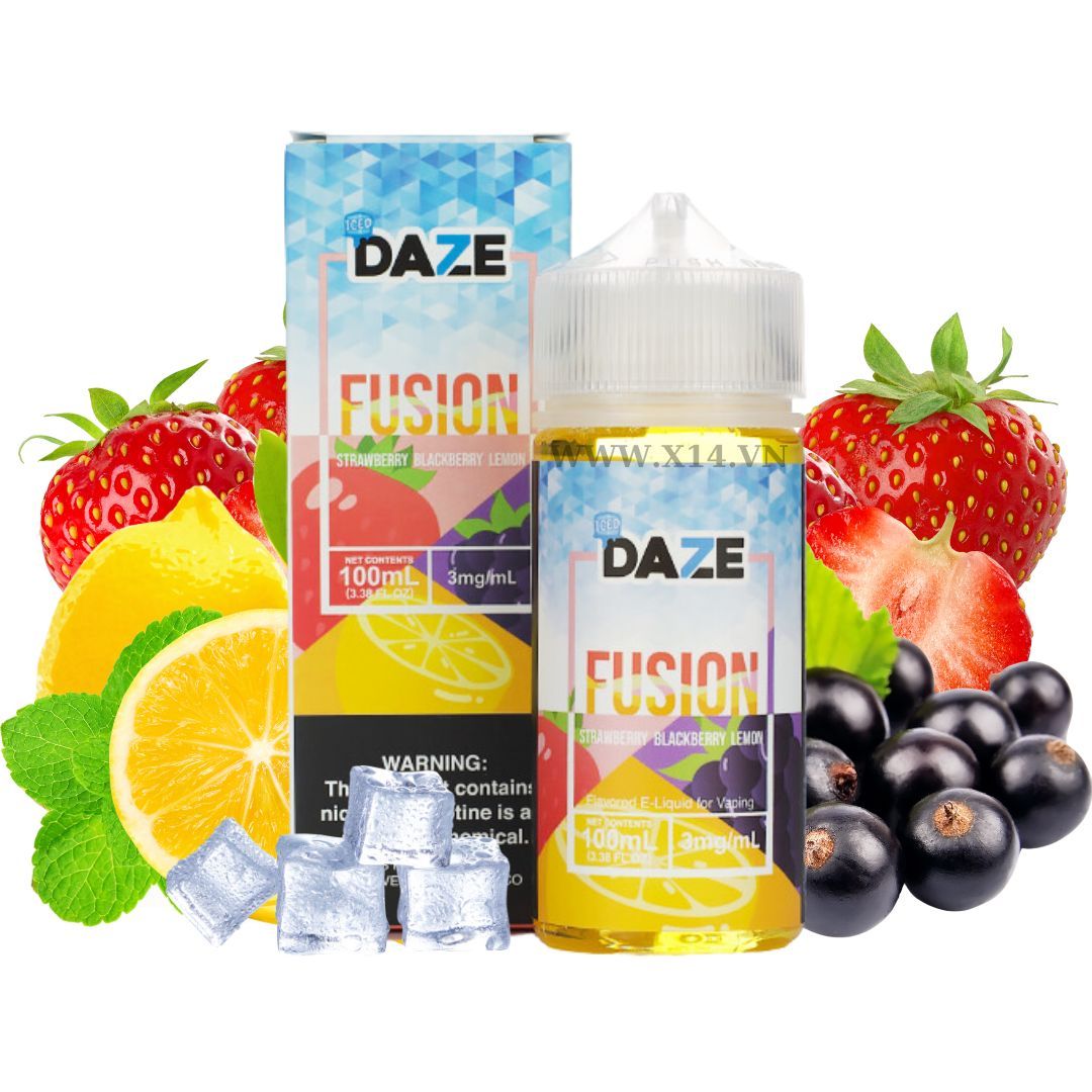  Daze Fusion Dâu Nho Đen Chanh (Strawberry Blackberry Lemon) 100ml Freebase 