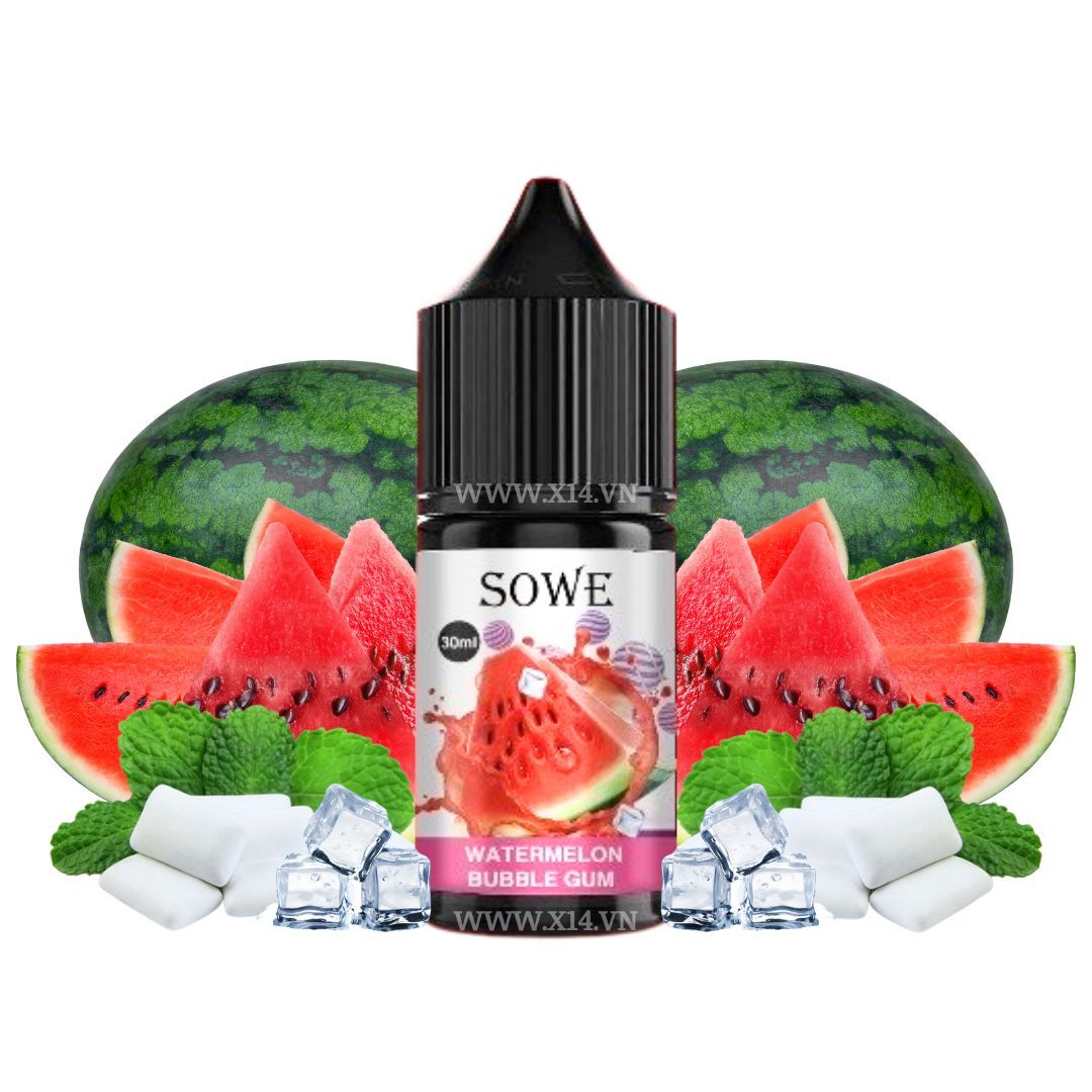  Sowe Kẹo Gum Dưa Hấu (Watermelon Bubble Gum) 30ml Saltnic 