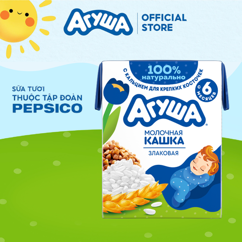 Sữa đêm ngũ cốc Agusha 200ml dành cho trẻ chậm lớn, biếng ăn, bổ sung canxi cho bé từ 6 tháng tuổi 