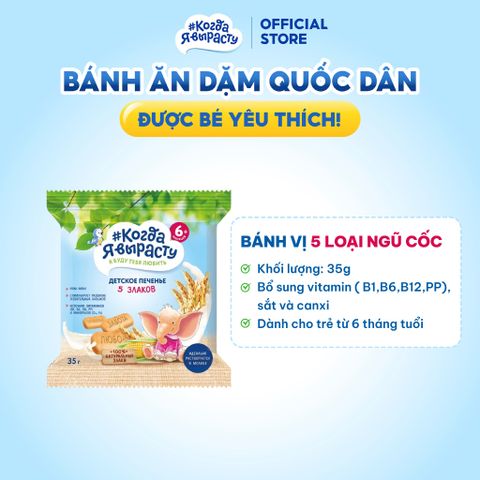  Bánh quy ăn dặm vị 5 loại ngũ cốc cho bé từ 6M 35g/gói When I Grow Up 
