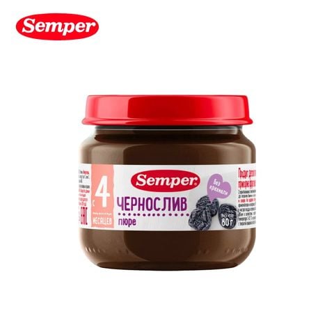  Trái cây nghiền mận khô đóng lọ Semper Prune 80g dành cho bé từ 4 tháng trở lên 