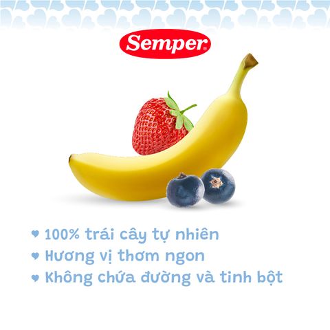  Trái cây nghiền mận khô đóng lọ Semper Prune 80g dành cho bé từ 4 tháng trở lên 