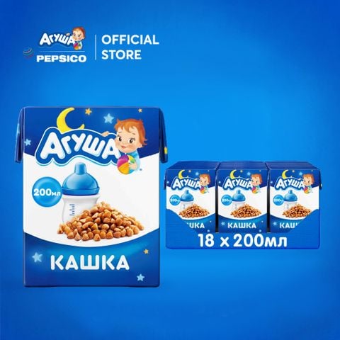  Combo 10 hộp Sữa đêm tăng cân giúp bé phát triển trí não và thị giác kiều mạch Agusha 200ml/hộp 