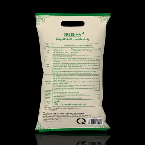 10 GÓI PHÂN BÓN HỮU CƠ VIÊN NÉN GREENMA 35% (2kg/bao) 