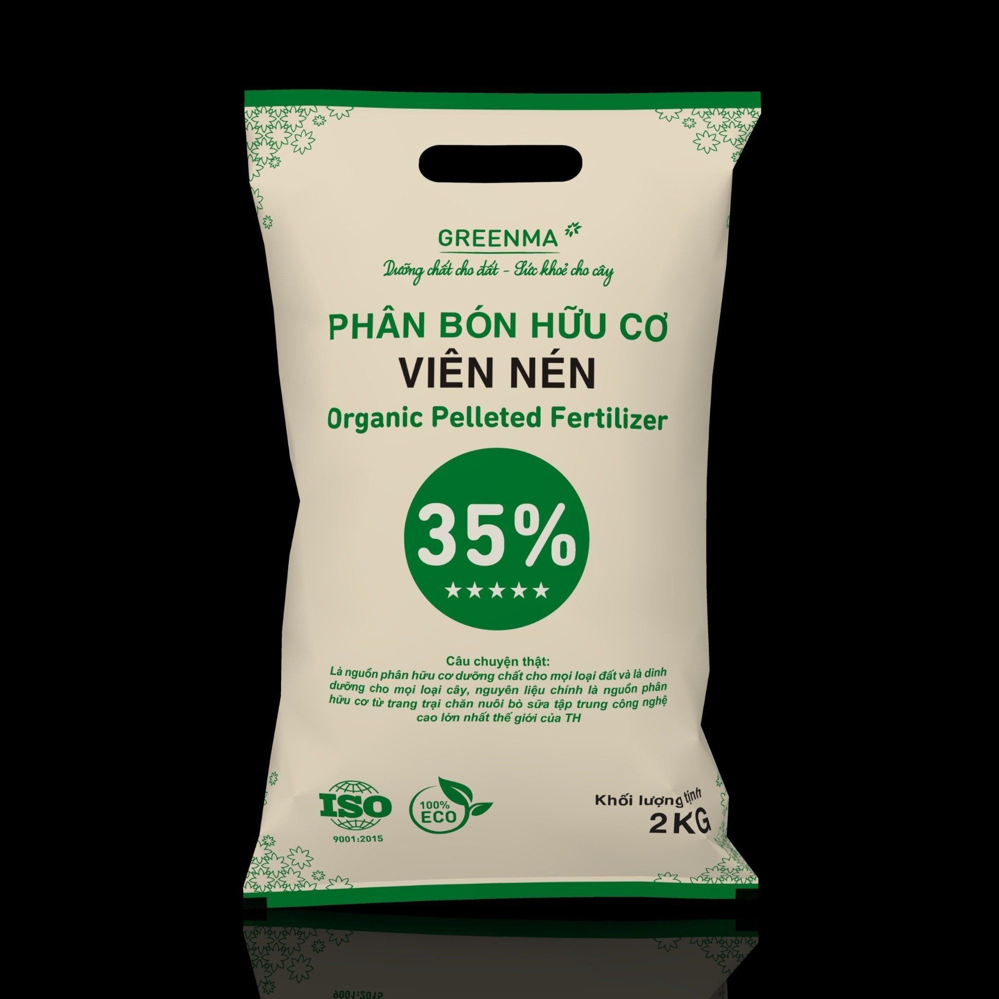  PHÂN BÓN HỮU CƠ VIÊN NÉN GREENMA 35% (2kg/bao) 