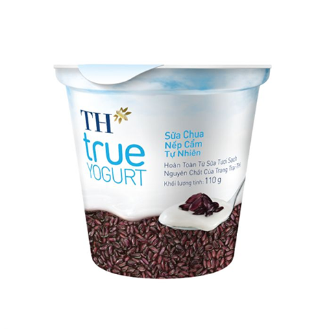  Lốc sữa chua nếp cẩm tự nhiên TH true YOGURT 110g x 3 hũ 