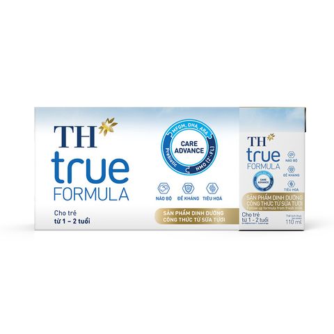  1 lốc sản phẩm dinh dưỡng công thức từ sữa tươi cho trẻ từ 1 đến 2 tuổi TH true FORMULA 110ml/ hộp x 4 hộp. 