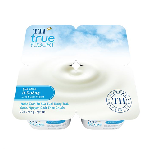  Lốc sữa chua ít đường TH true YOGURT 100 g x 4 hộp 