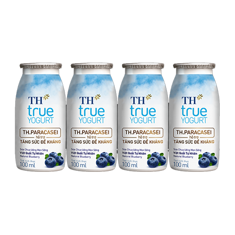  2 Lốc sữa chua uống men sống việt quất 100 ml x 4 chai 