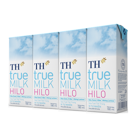  2 Lốc Sữa Tươi Tiệt Trùng TH TRUE MILK HILO 180 ML x 4 hộp/lốc 