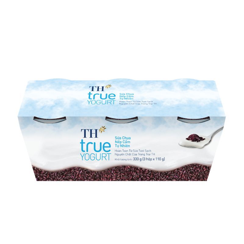  Combo 2 lốc sữa chua nếp cẩm tự nhiên TH true YOGURT 110g x 6 hũ 