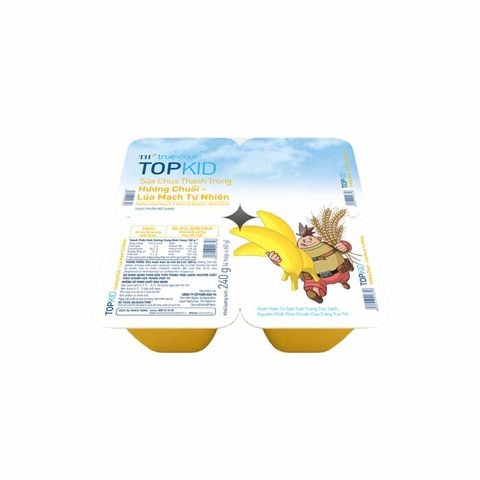  2 Lốc sữa chua ăn TOPKID chuối - lúa mạch 60 g 